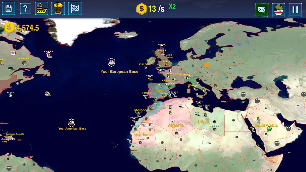 Скачать Countryballs: World War Simula — Безлимитные ресурсы и все страны открыты — скриншот 3