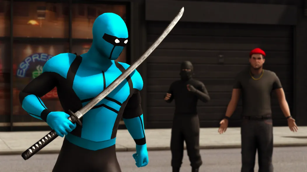 Скачать взломанную Blue Ninja : Superhero Game — Безлимитные деньги и все уровни открыты — скриншот 2