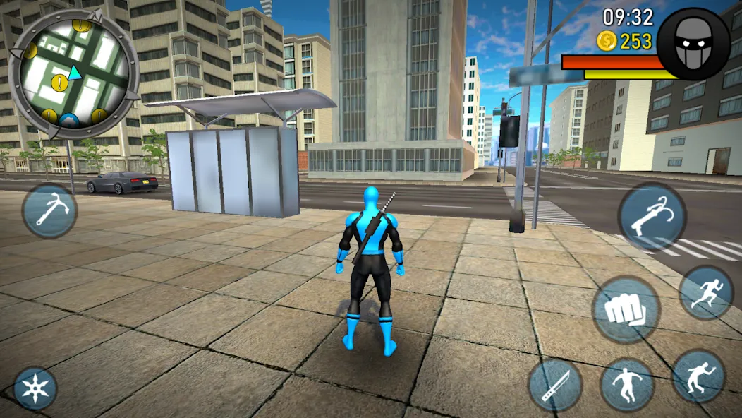 Скачать взломанную Blue Ninja : Superhero Game — Безлимитные деньги и все уровни открыты — скриншот 4