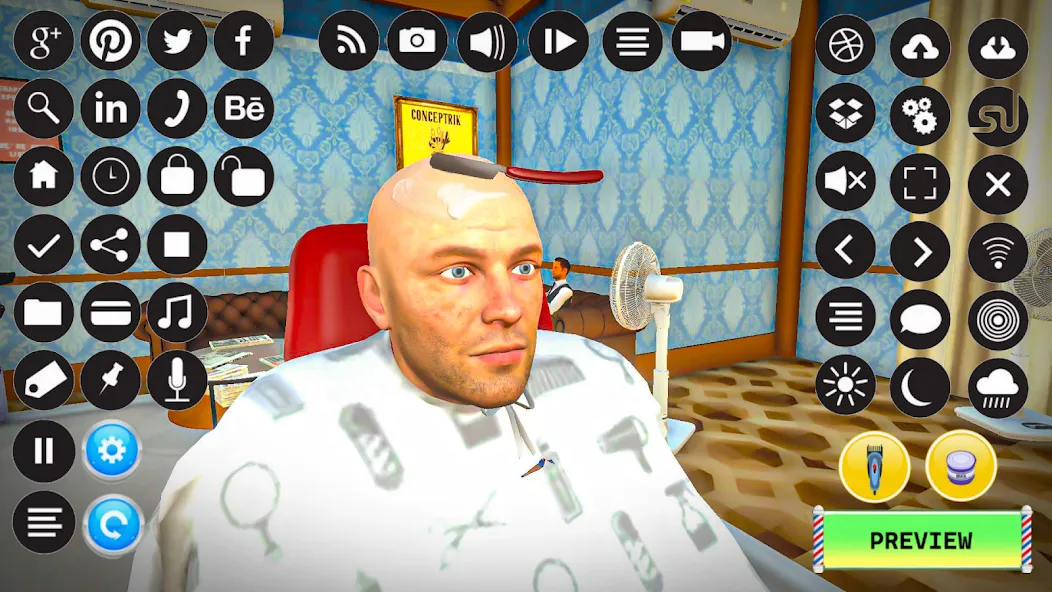 Barber Shop Hair Cut Sim Games MOD APK — Безлимитные деньги и все предметы — скриншот 1