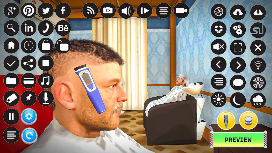 Barber Shop Hair Cut Sim Games MOD APK — Безлимитные деньги и все предметы — скриншот 2