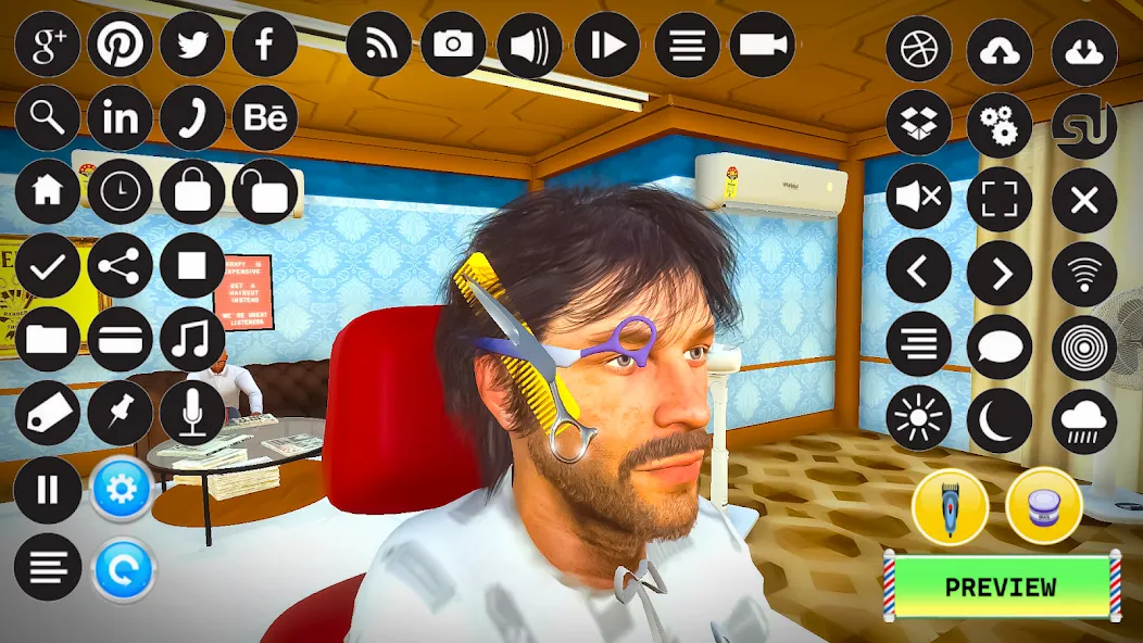 Barber Shop Hair Cut Sim Games MOD APK — Безлимитные деньги и все предметы — скриншот 3