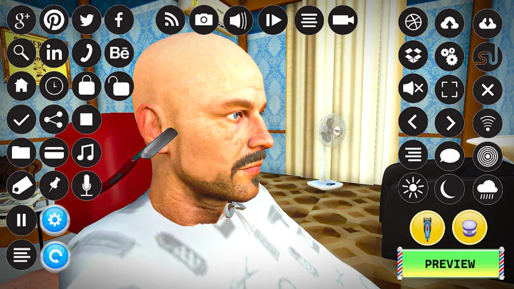 Barber Shop Hair Cut Sim Games MOD APK — Безлимитные деньги и все предметы — скриншот 4