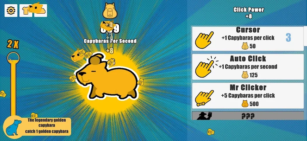 Скачать взломанную Capybara Clicker — Безлимитные монеты и ускоренная прокачка — скриншот 2 Скачать взломанную Capybara Clicker — Безлимитные монеты и ускоренная прокачка — скриншот 2