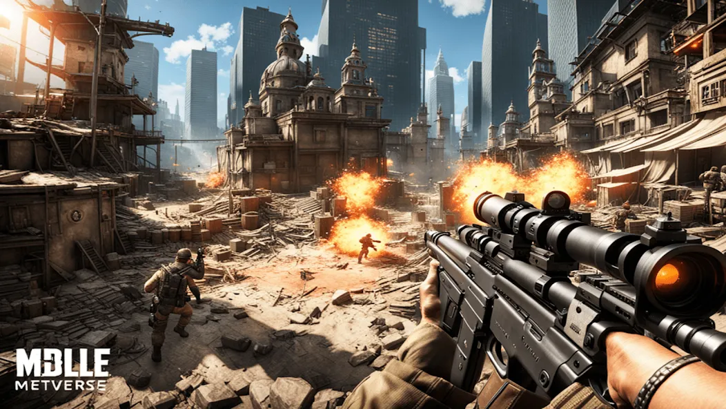 FPS Commando Shooting Games 3D на Андроид — Мод Безлимитные деньги и оружие — скриншот 1