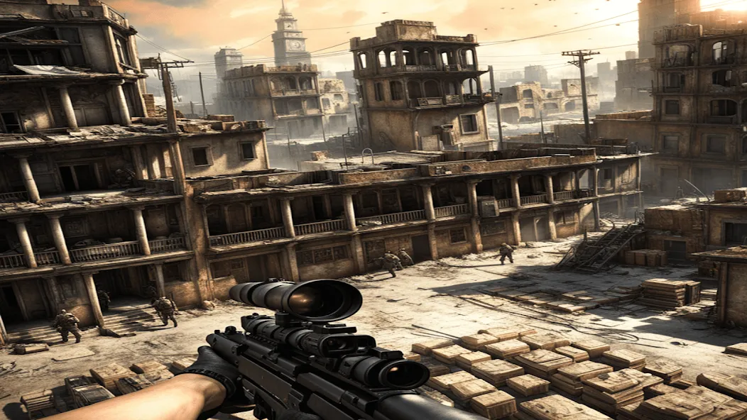 FPS Commando Shooting Games 3D на Андроид — Мод Безлимитные деньги и оружие — скриншот 4