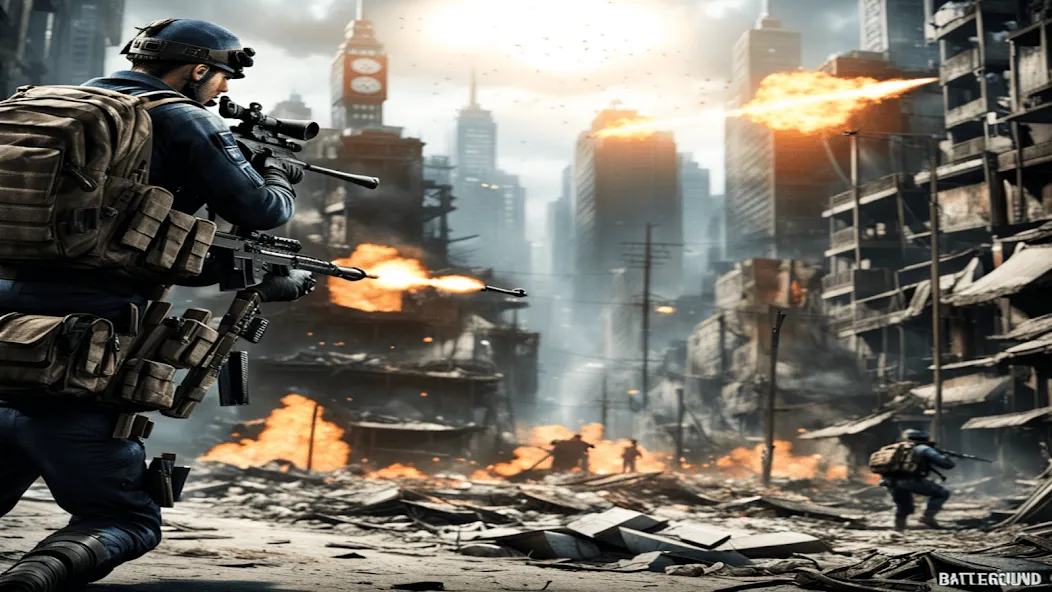 FPS Commando Shooting Games 3D на Андроид — Мод Безлимитные деньги и оружие — скриншот 5