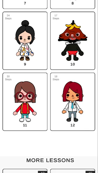 Скачать взлом How to draw Toca на Андроид — Пошаговое рисование персонажей — скриншот 3