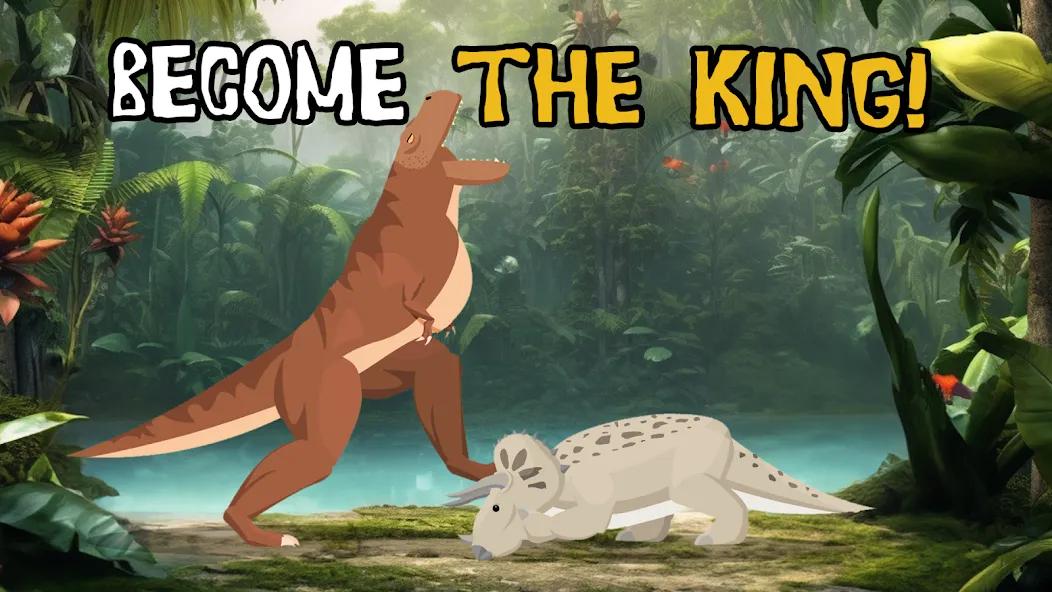 Скачать T-Rex Fights Dinosaurs (Мод: Безлимитное здоровье и урон) на Андроид — скриншот 4