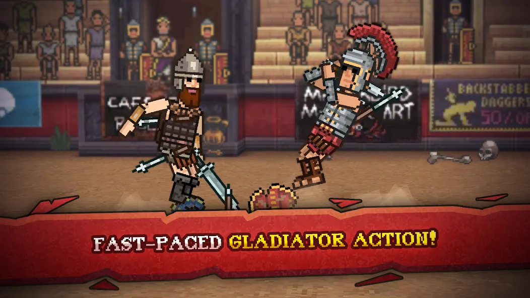 Скачать Gladihoppers - Gladiator Fight — Последняя версия (Безлимитные деньги и все оружие) — скриншот 1