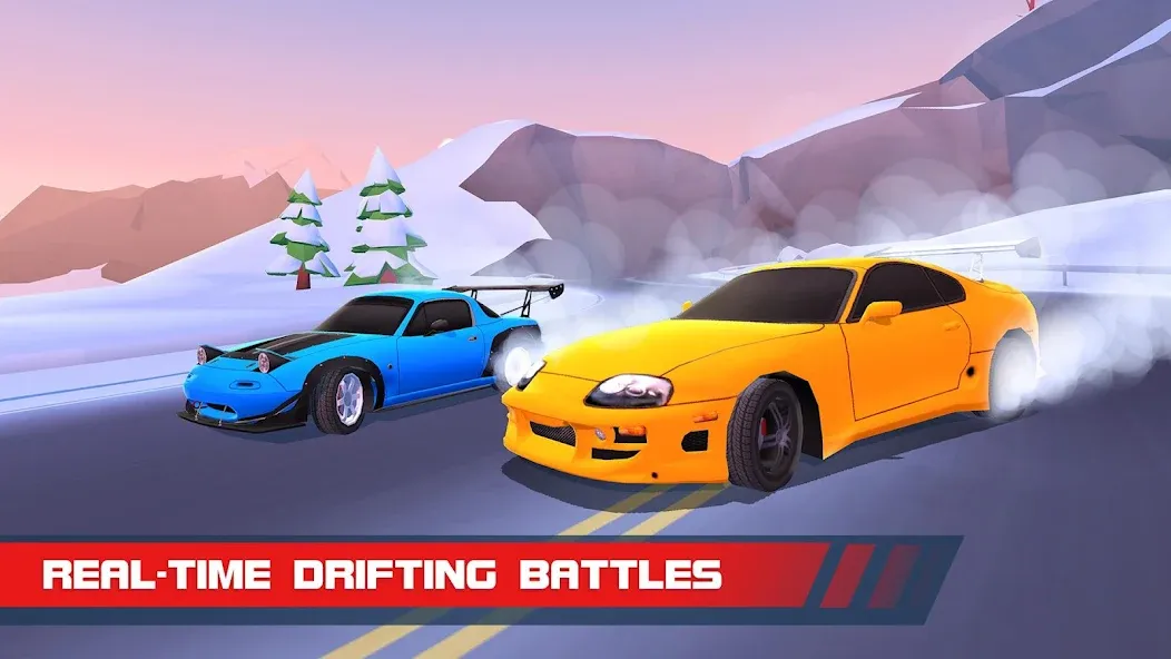 Взломанная Drift Clash Online Racing на Андроид — Безлимитные деньги и все машины открыты — скриншот 2 Взломанная Drift Clash Online Racing на Андроид — Безлимитные деньги и все машины открыты — скриншот 2