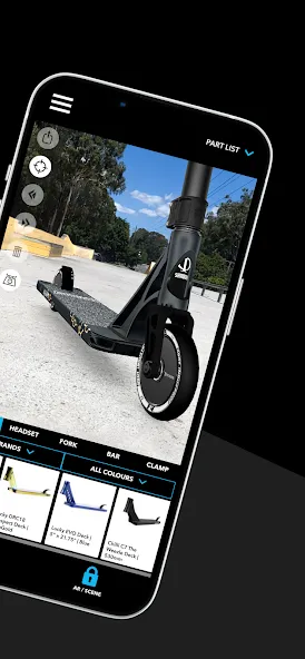 Scooter 3D custom builder — Взломанная версия (Безлимитные деньги и все детали открыты) — скриншот 2