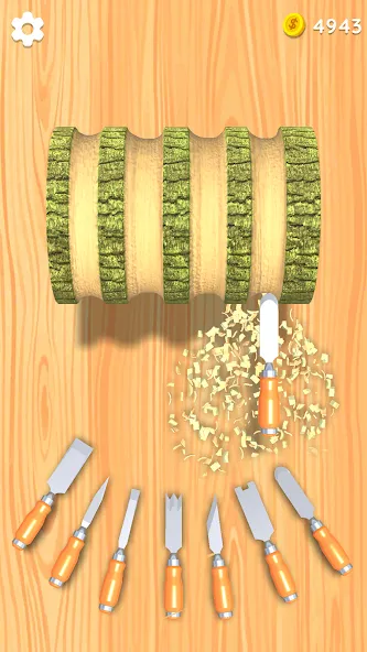 Скачать Wood Turning 3D - Carving Game с модом — Безлимитные деньги и все инструменты открыты — скриншот 3