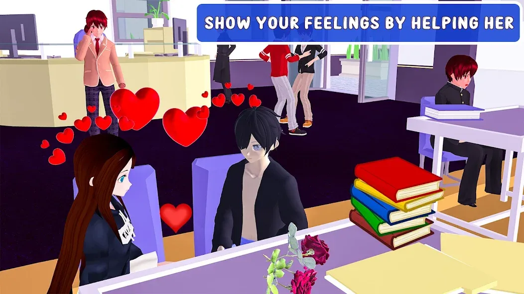 Anime High School Love Story Mod APK Романтические приключения без ограничений — Скачать на Андроид — скриншот 2