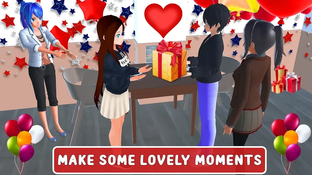 Anime High School Love Story Mod APK Романтические приключения без ограничений — Скачать на Андроид — скриншот 4