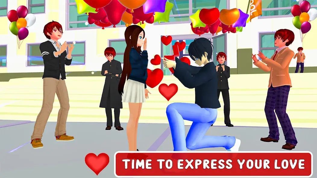 Anime High School Love Story Mod APK Романтические приключения без ограничений — Скачать на Андроид — скриншот 5