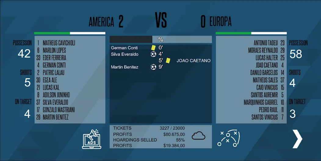 Mobile Football Manager — Взломанная версия (Безлимитные деньги и энергия) — скриншот 3