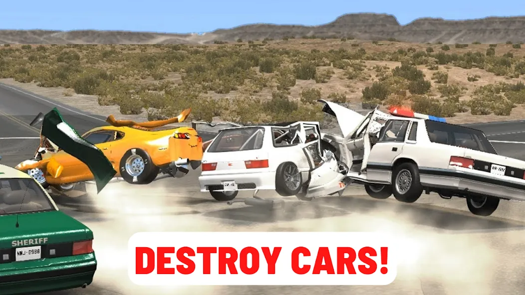 Car Crashing Simulator на Андроид — Мод Безлимитные деньги и все машины — скриншот 1