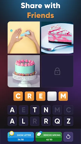 4 Pics 1 Word: Guessing Games Mod APK Безлимитные подсказки и открыты все уровни — Скачать на Андроид — скриншот 3 4 Pics 1 Word: Guessing Games Mod APK Безлимитные подсказки и открыты все уровни — Скачать на Андроид — скриншот 3