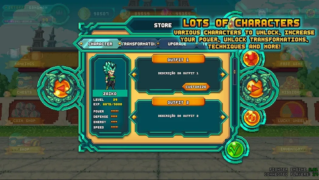 XENO BALL: LEGENDS WARRIORS — Мод: Безлимитные деньги и улучшенные воины — скриншот 4
