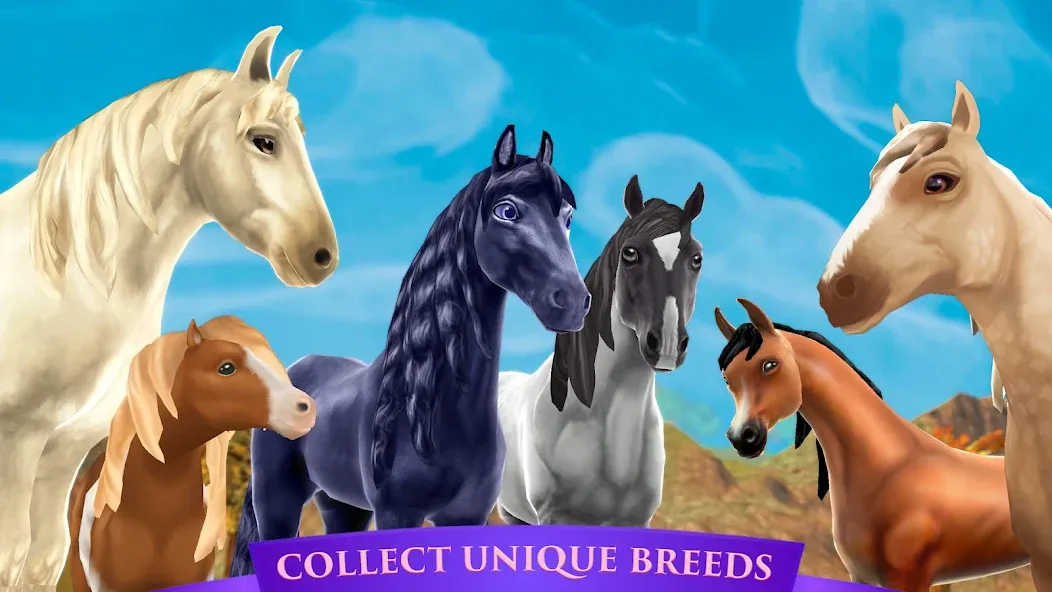 Скачать Horse Riding Tales - Wild Pony на Android — Бесконечные монеты и редкие лошади — скриншот 1