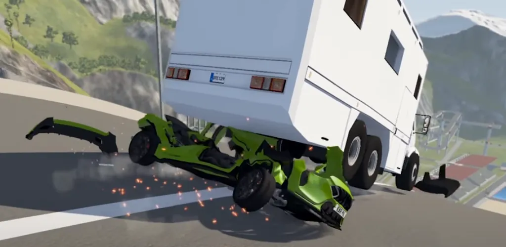 Realistic Car Crash Simulator на Андроид — Мод Безлимитные деньги и открыты все машины — скриншот 3