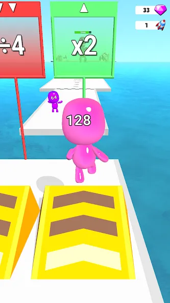 Скачать Man Runner 2048: Run and Merge на телефон — Безлимитные монеты и усиленные персонажи — скриншот 2