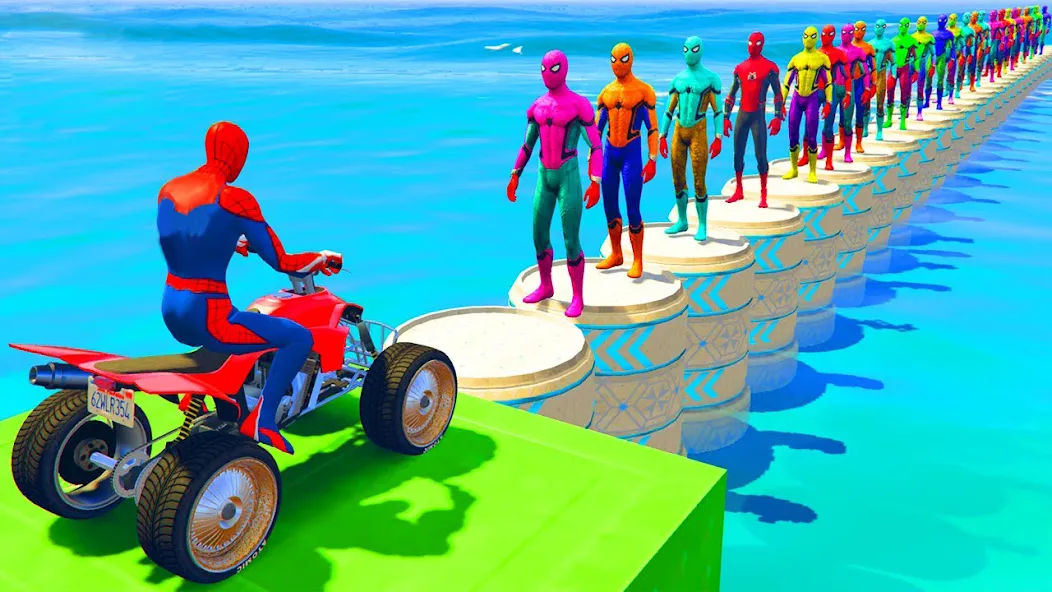 Скачать ATV Quads Bike Stunt Racing 3D — Модификация Безлимитные деньги и все трассы открыты — скриншот 1