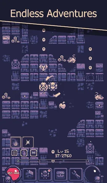 Скачать OneBit Adventure (Roguelike] — Модификация Безлимитное здоровье и мощное снаряжение — скриншот 4