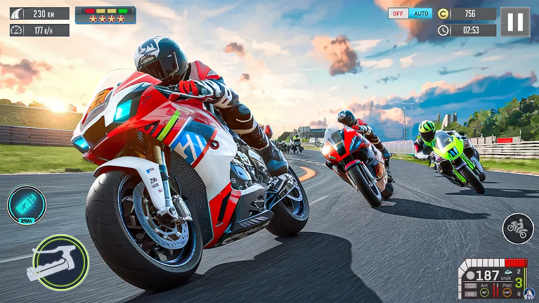 Скачать Moto Racing 3d Motorcycle Game — Модификация Безлимитные деньги и все трассы открыты — скриншот 3