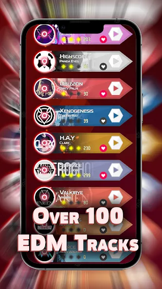 Скачать взлом Dash'n'Beat - EDM Rhythm game на Андроид — Безлимитные деньги и все уровни открыты — скриншот 1