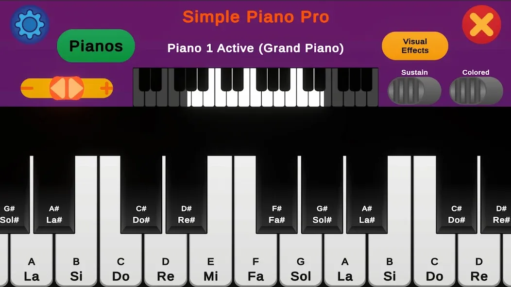 Simple Piano Pro на Андроид — Мод Разблокированы все песни и ноты — скриншот 1