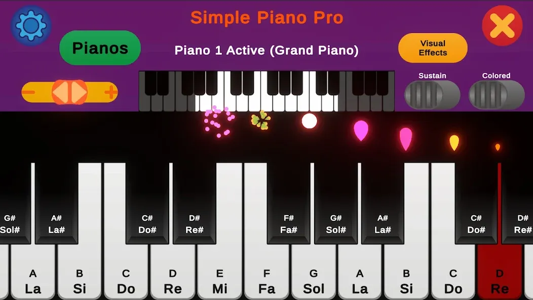 Simple Piano Pro на Андроид — Мод Разблокированы все песни и ноты — скриншот 2