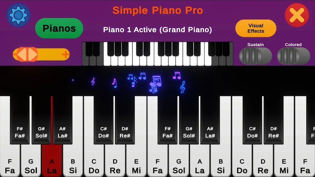 Simple Piano Pro на Андроид — Мод Разблокированы все песни и ноты — скриншот 3