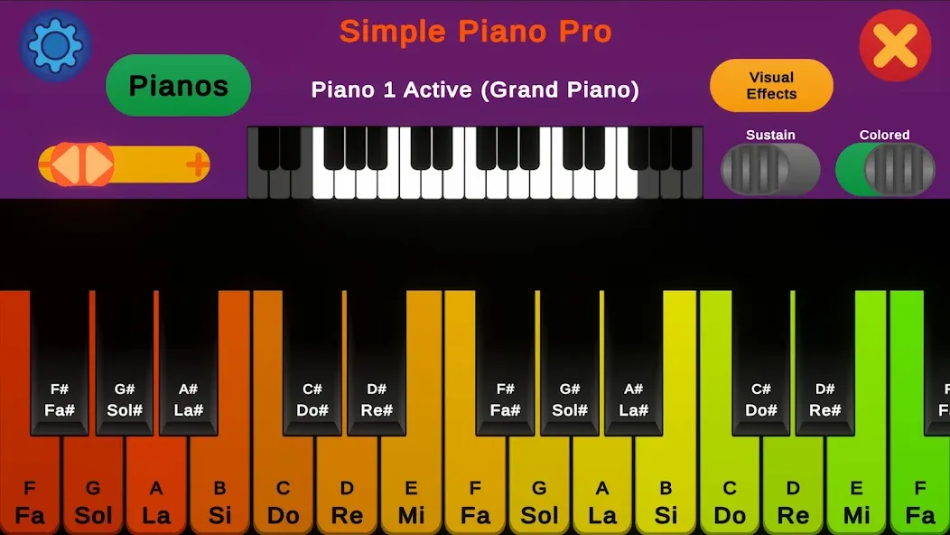Simple Piano Pro на Андроид — Мод Разблокированы все песни и ноты — скриншот 4