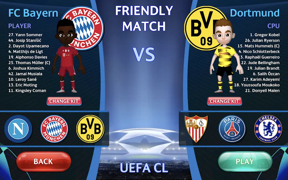 Взлом Champions League - UEFA Game — Безлимитные деньги и открыты все уровни — скриншот 1