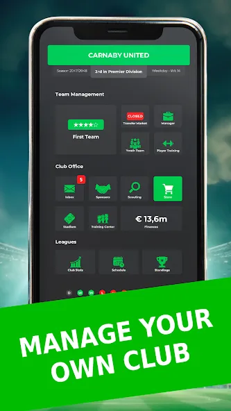 Club Boss - Soccer Game MOD APK на Android — Безлимитные деньги и ресурсы — скриншот 4