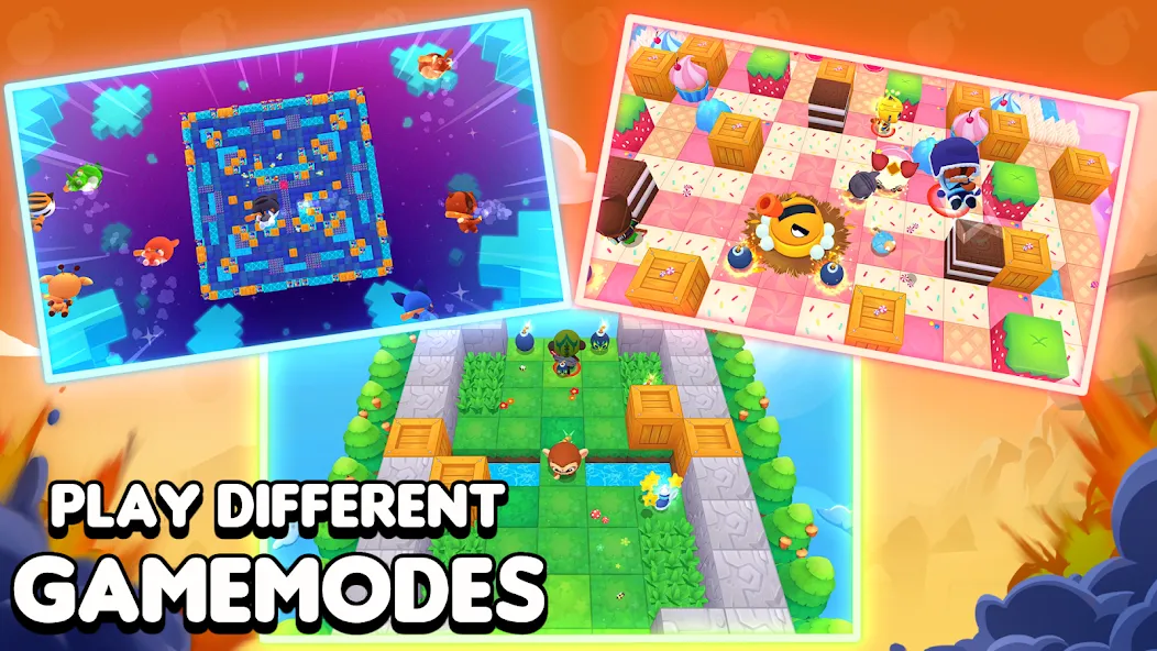 Скачать Bombergrounds: Reborn MOD APK — Бесконечные монеты и усиления — скриншот 2