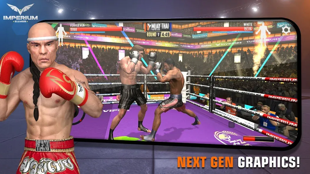 Взломанная Muay Thai 2 - Fighting Clash на Андроид — Безлимитные деньги и энергия — скриншот 1