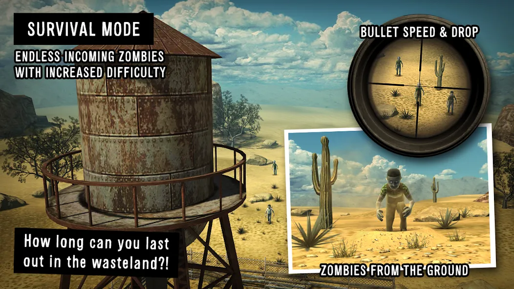 Last Hope - Zombie Sniper 3D MOD APK на Android — Безлимитные патроны и улучшенное оружие — скриншот 5