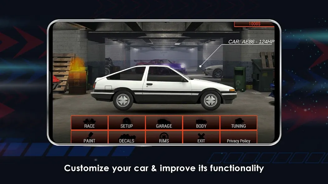 Japan Drag Racing (Мод Безлимитные деньги и открыты машины) — скриншот 2 Japan Drag Racing (Мод Безлимитные деньги и открыты машины) — скриншот 2