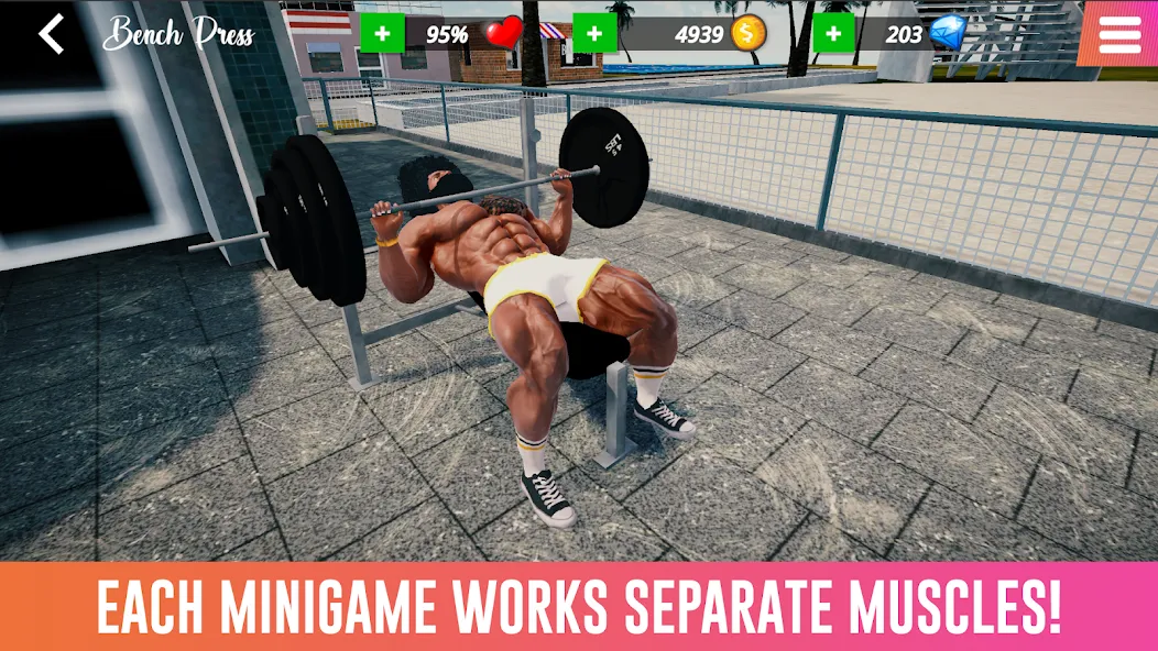 Iron Muscle IV - GYM simulator — Мод: Безлимитные деньги и энергия — скриншот 3
