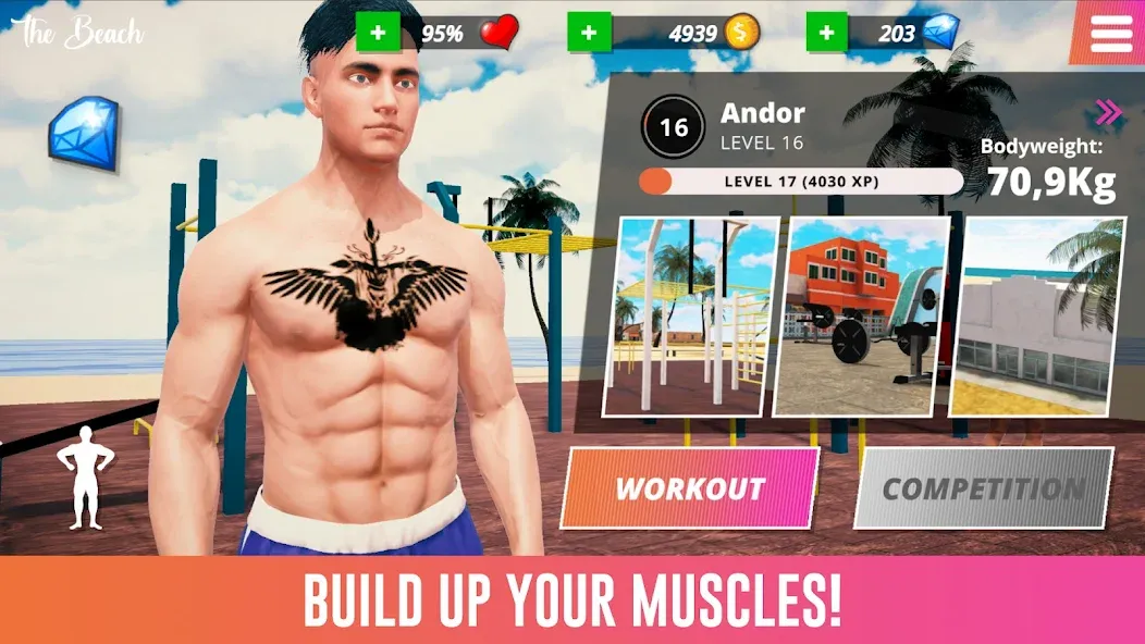 Iron Muscle IV - GYM simulator — Мод: Безлимитные деньги и энергия — скриншот 4