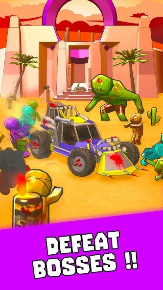 Tires & Fires: Zombie Survival MOD APK — Безлимитные ресурсы и усиленные машины — скриншот 2