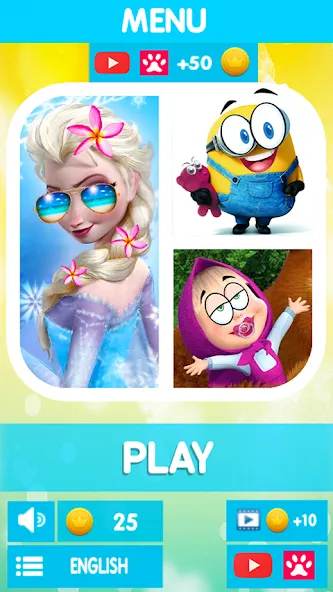 Скачать Cartoon Quiz на телефон — Безлимитные подсказки и жизни — скриншот 1 Скачать Cartoon Quiz на телефон — Безлимитные подсказки и жизни — скриншот 1