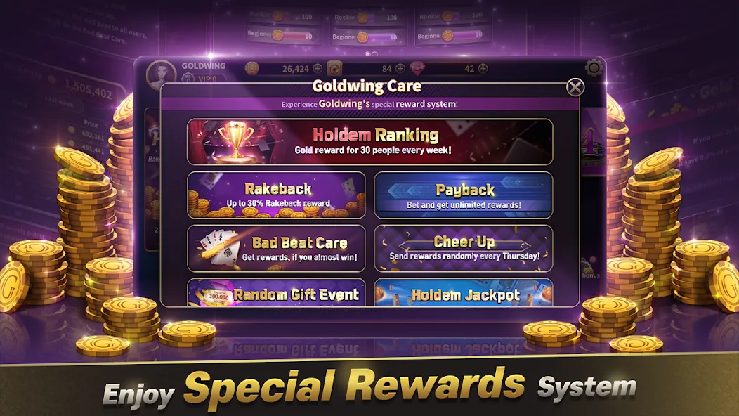 Скачать GoldWing Casino Global — Модификация Безлимитные монеты и бонусы — скриншот 1