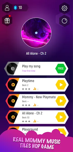 Mommy 3D Music Tiles Hop Game на Андроид — Мод Разблокированы все песни и скины — скриншот 1