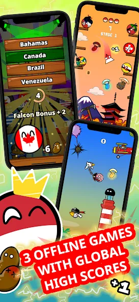 Countryball Potato Mayhem на Андроид — Мод Безлимитные монеты и все улучшения — скриншот 2