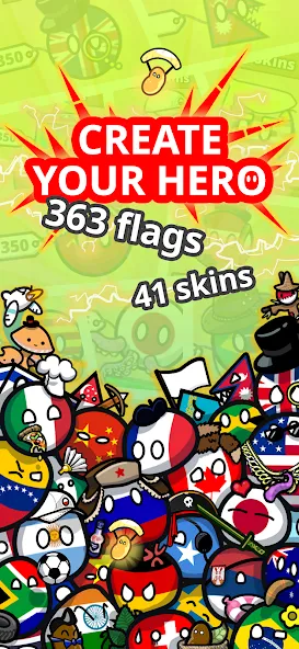 Countryball Potato Mayhem на Андроид — Мод Безлимитные монеты и все улучшения — скриншот 3