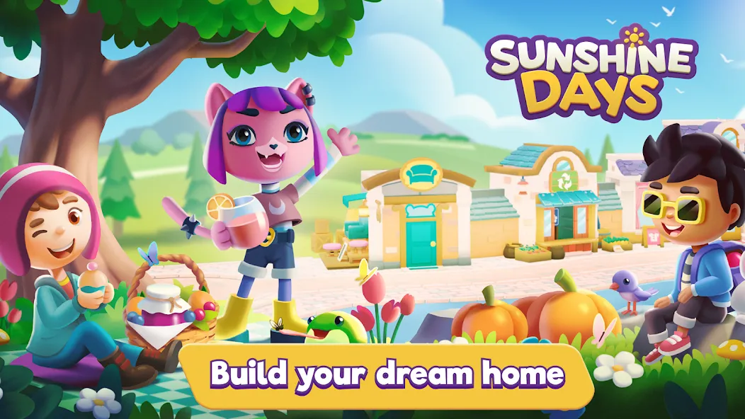 Взлом Sunshine Days - Build A Home — Безлимитные монеты и ресурсы — скриншот 1